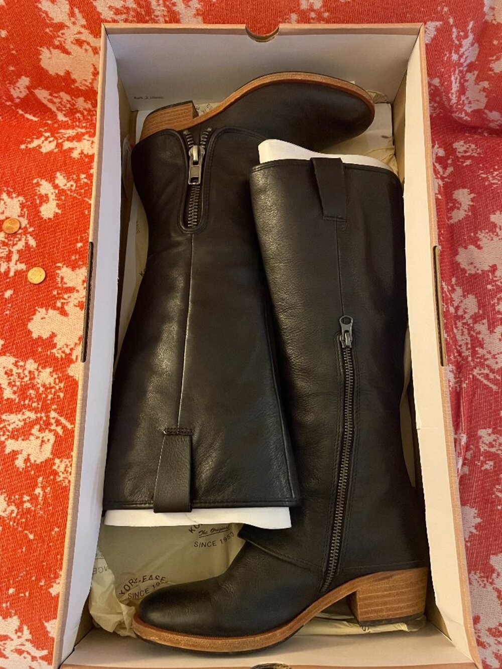 Kork-Ease Kayla II Black Genuine Leather Boots — Women’s Size 6 M —  Knee High